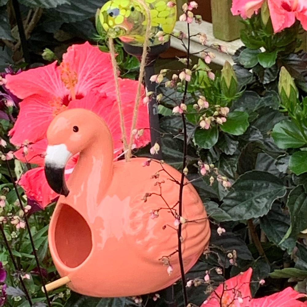 Flamingo Hanging Birdhouse NWT